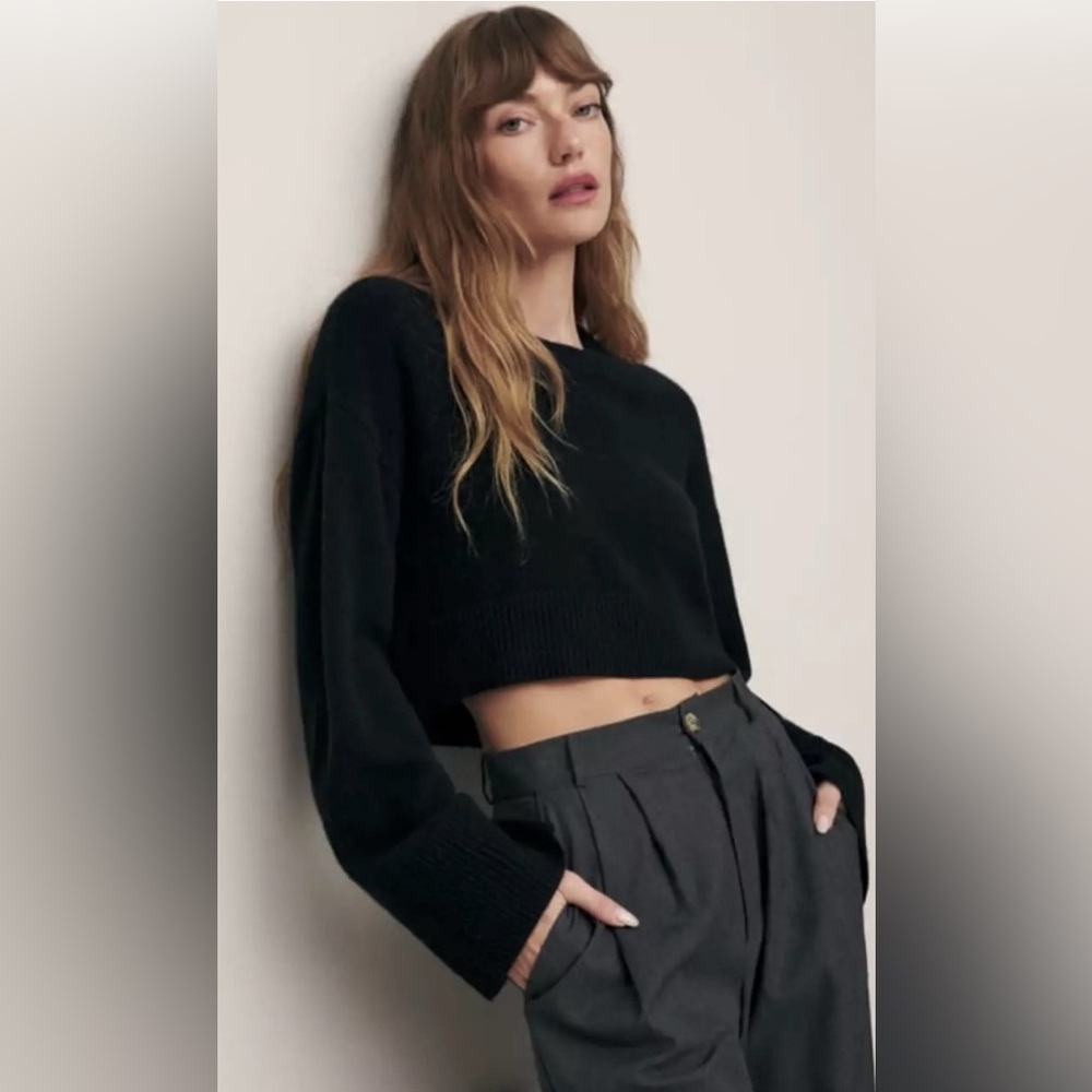 Reformation Paloma Cropped Cashmere Crew